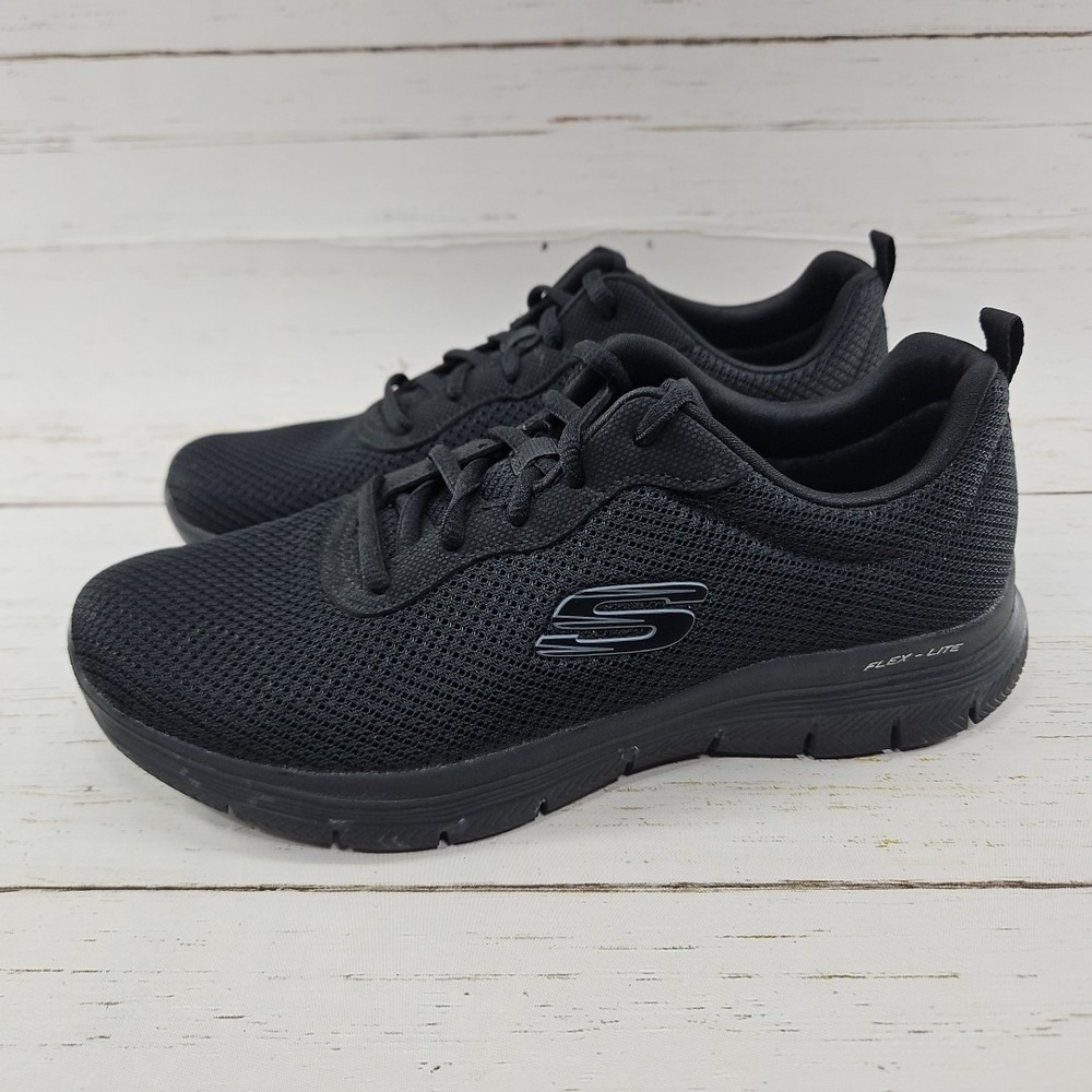 Skechers Flex Appeal 4.0‎ Brilliant View Womens 8 Black Sneaker Shoes 149303TX